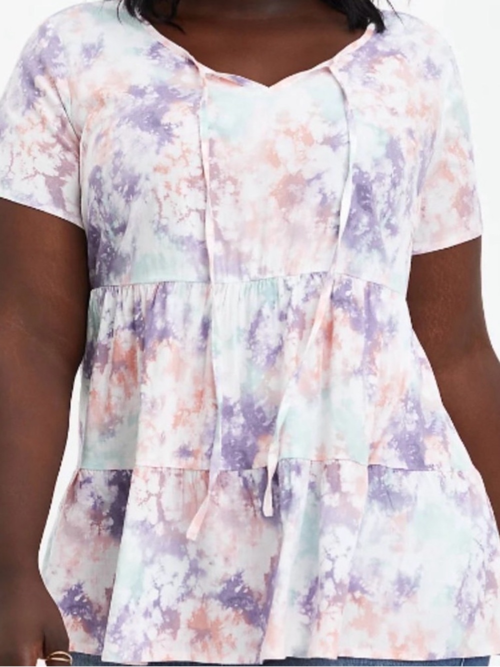 Torrid Pastel Tie-Dye Top in Lavender, Mint & Blush